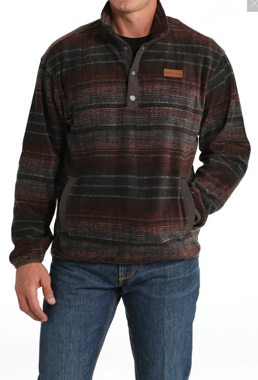 BRN STRIPE FLEECE