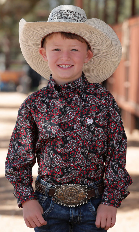 BLK/RED PAILSEY L/S KIDS