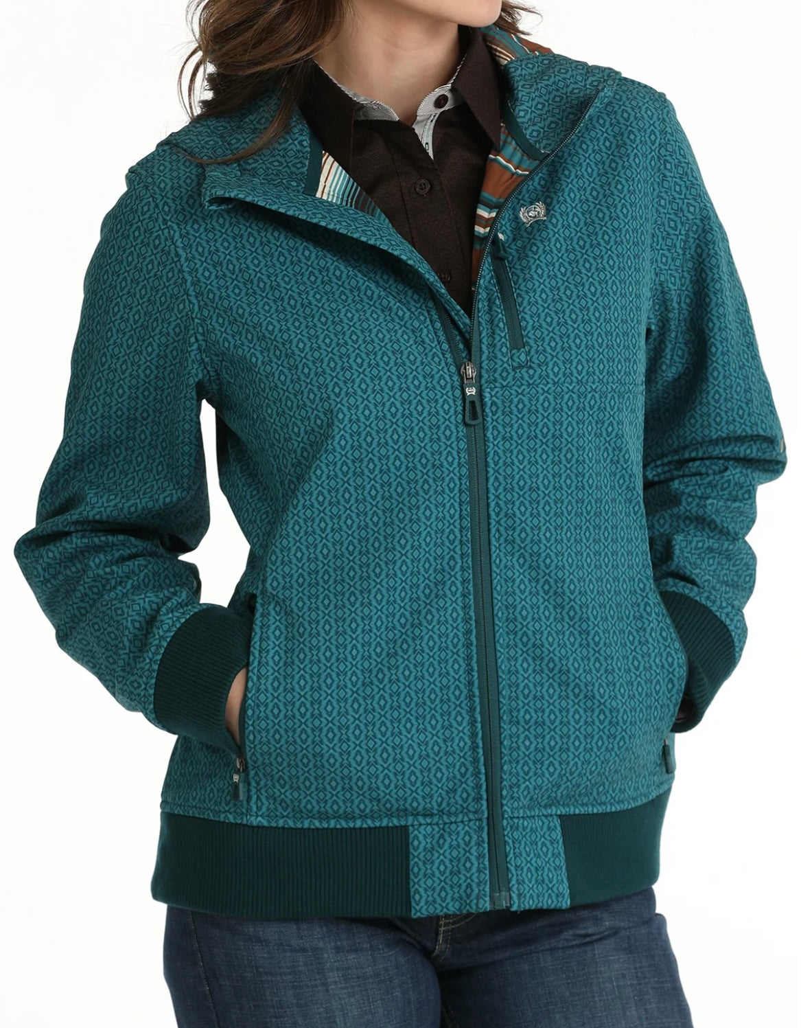 TEAL PATTERNED JACKET