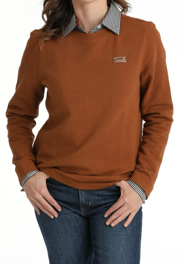 BRN RIBBED SWEATER