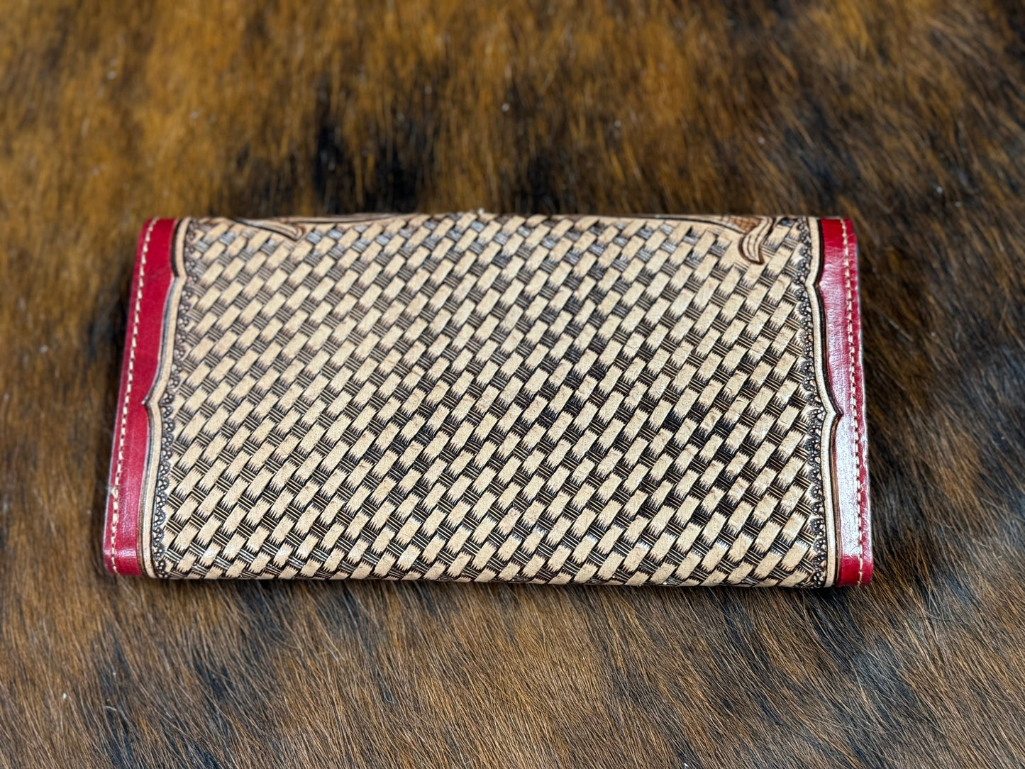 MAROON PATTERNED WALLETS-S-6973