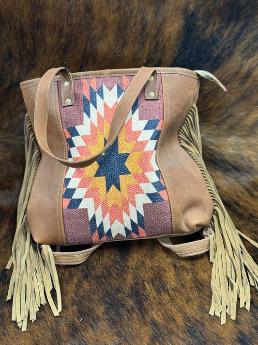 AZTEC PURSE W/ FRINGE-S-7313