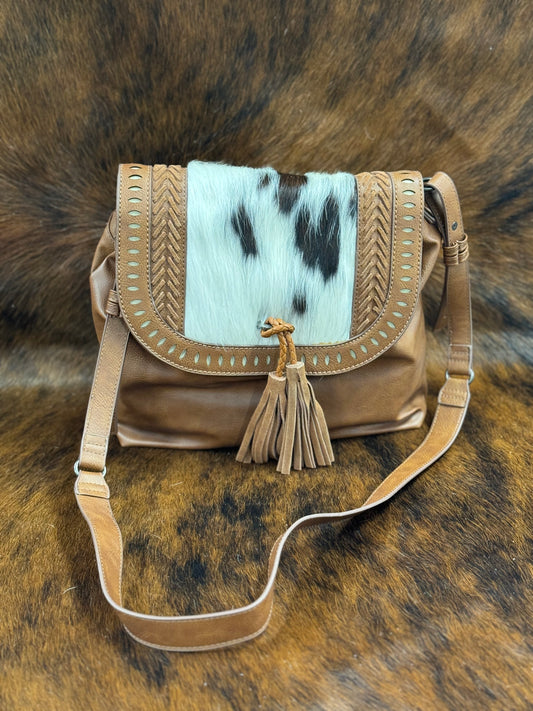 CHESTNUT CROSSBODY HAIR ON